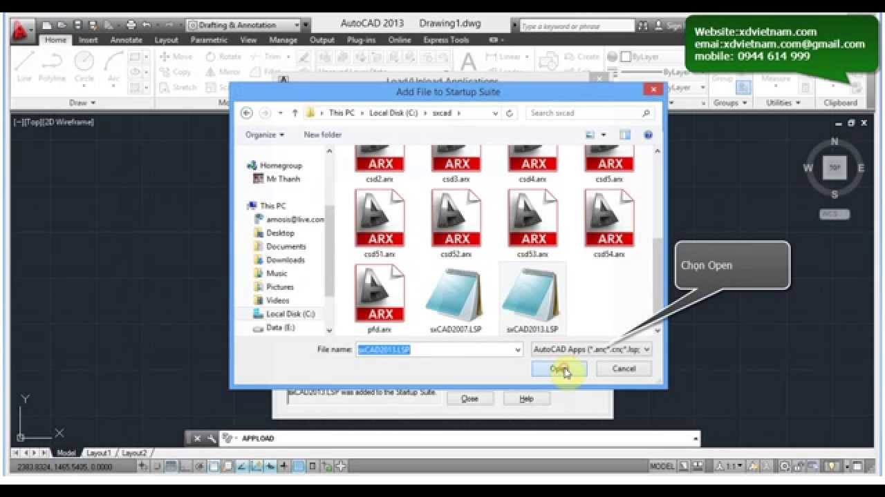 Hướng dẫn cài đặt menu sxCAD lên AutoCAD